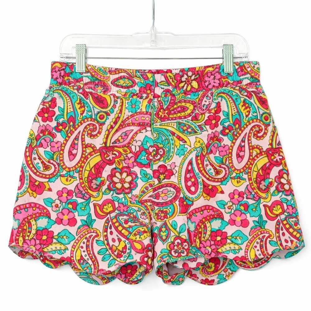 . ATTYRE Paisley Scalloped Hem Shorts Size 4